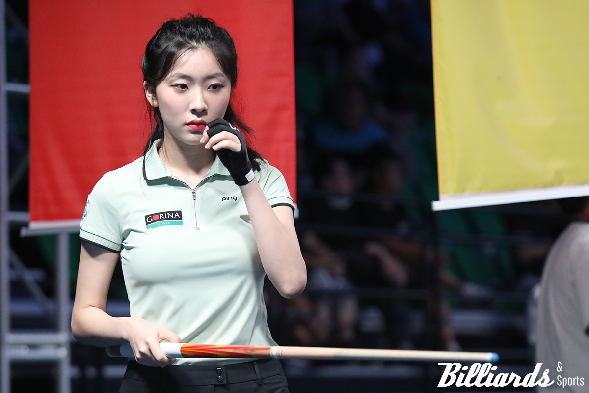 '실크로드 안산 LPBA 챔피언십' 32강에서 경기 중인 정수빈. 사진=이용휘 기자 