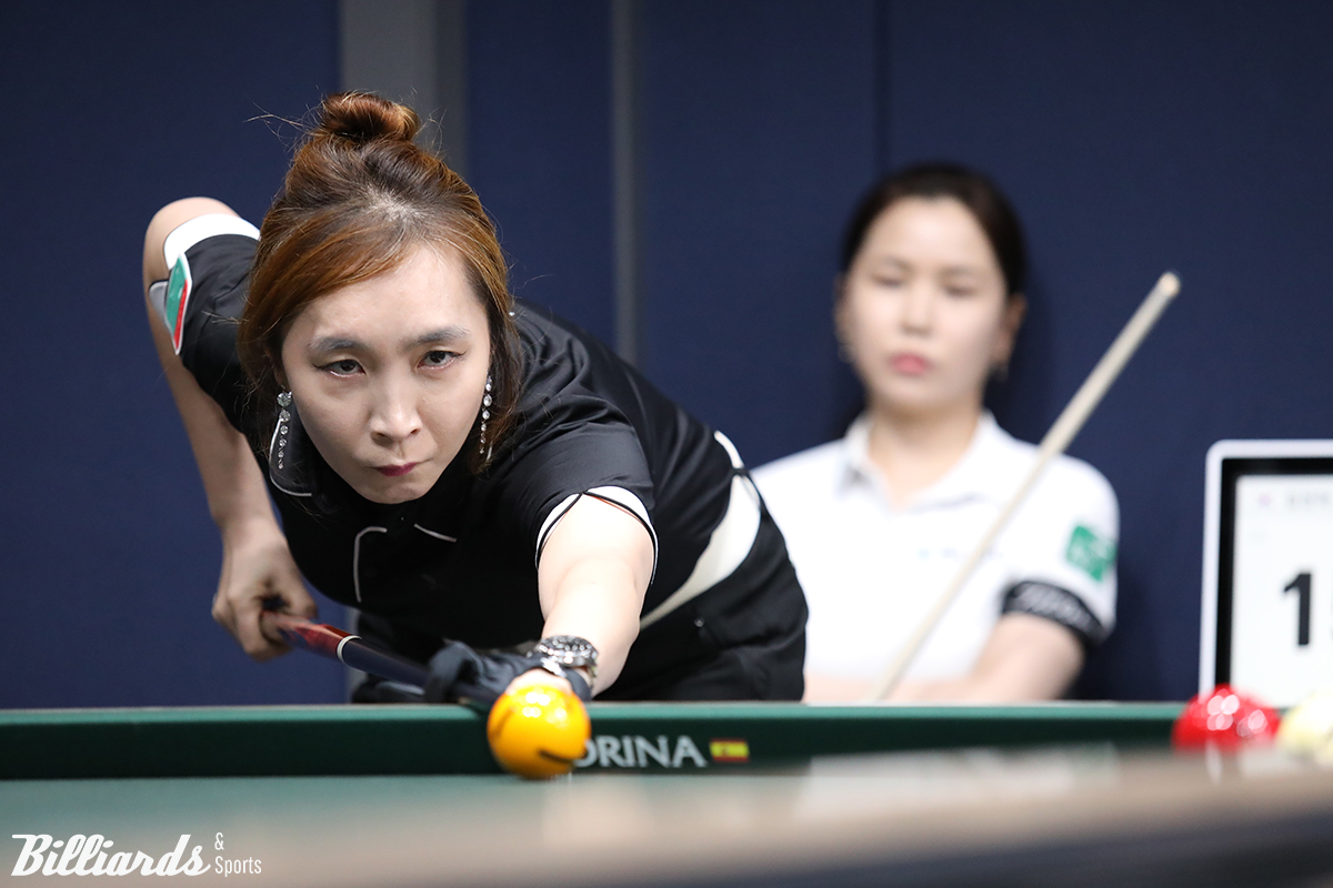 64강에서 김진아(하나카드)를 1점 차로 꺾은 박수현은 32강에서 김가영과 대결한다.