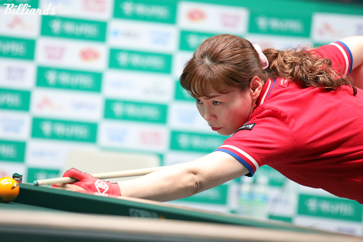 이신영(휴온스)이 2일 열린 하나카드 LPBA 챔피언십 32강전에서 한지은(에스와이)을 세트스코어 3-0으로 꺾고 16강에 진출했다.  사진=고양/이용휘 기자