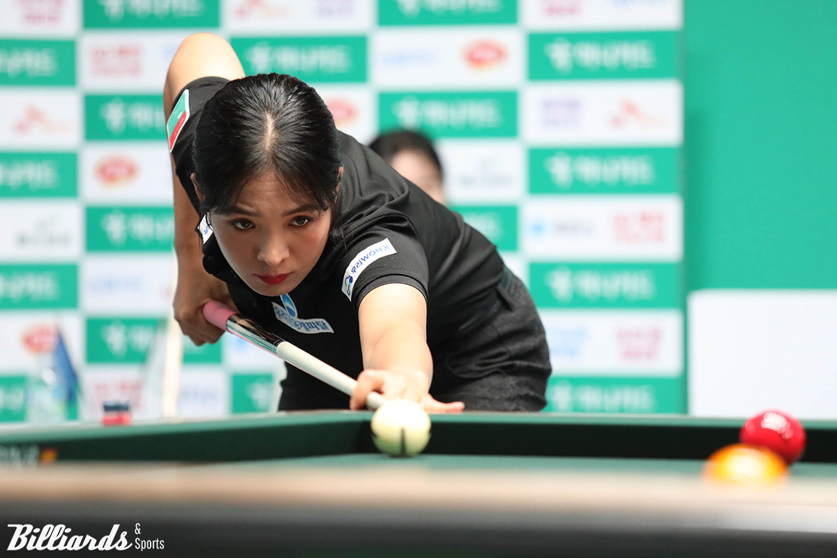 스롱 피아비(우리금융캐피탈)가 2일 열린 하나카드 LPBA 챔피언십 16강전에서 사카이 아야코(하나카드)를 3-0으로 꺾고 8강에 진출했다.  사진=고양/이용휘 기자