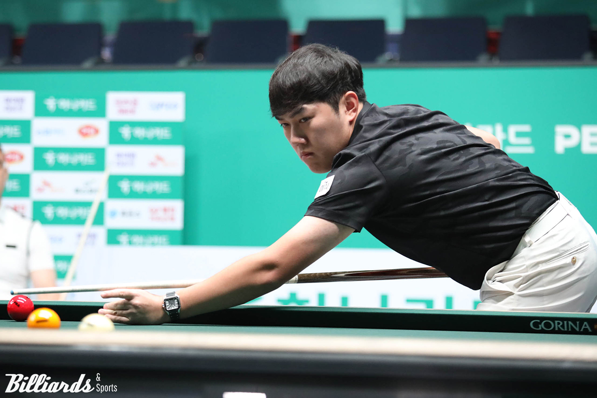 프로당구 투어에 데뷔한 김준태(하림)가 두 번째 출전한 대회에서 64강까지 승리를 거두며 32강에 진출했다.  사진=고양/이용휘 기자