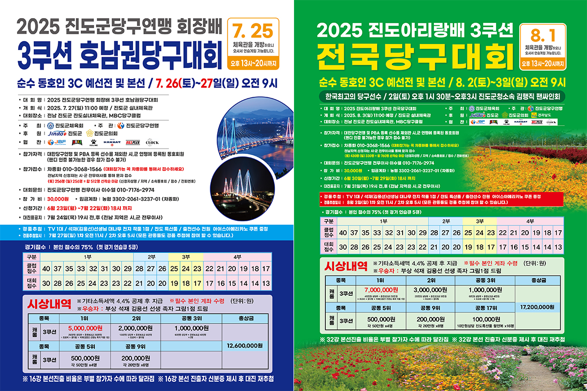 대회 포스터. 사진=진도당구연맹 제공