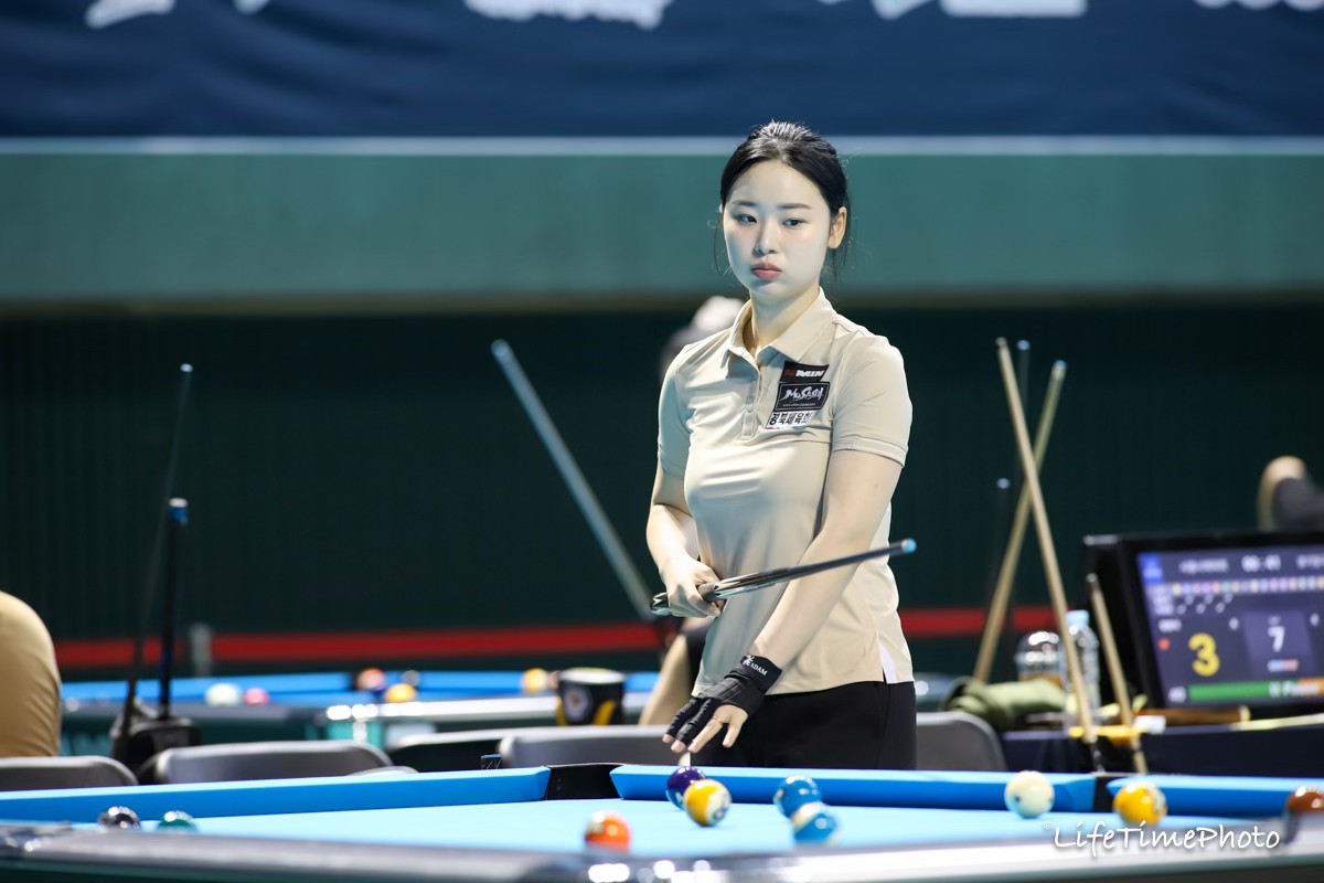 출산 3개월여 만에 당구선수로 복귀한 김보건