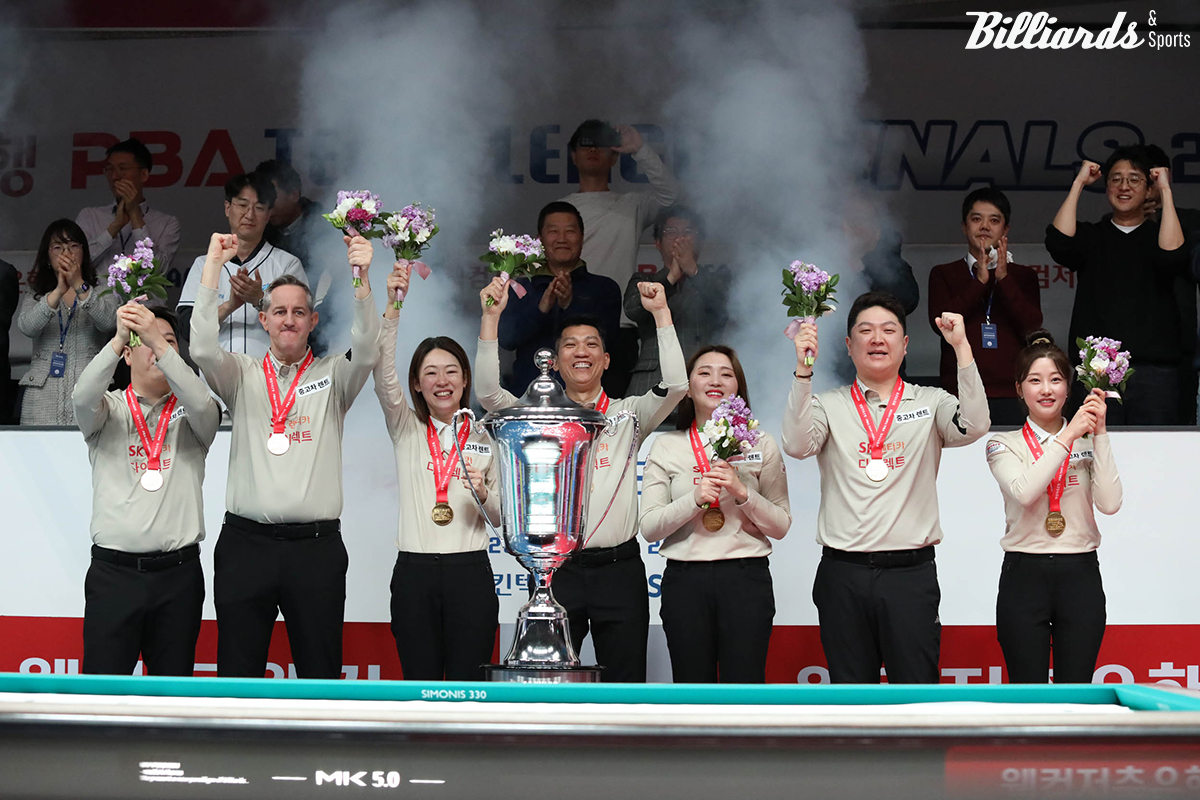 지난 시즌 정규리그 우승 후 파이널로 직행해 포스트시즌 챔피언에 오른 SK렌터카.  빌리어즈앤스포츠 DB