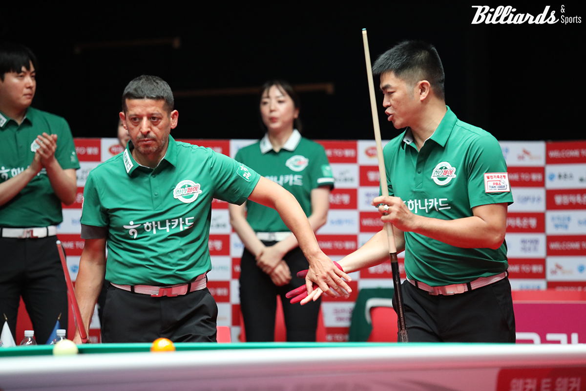 하나카드는 1세트 남자복식을 무라트 나지 초클루(튀르키예·왼쪽)와 응우옌꾸옥응우옌(베트남·오른쪽)이 승리했다.