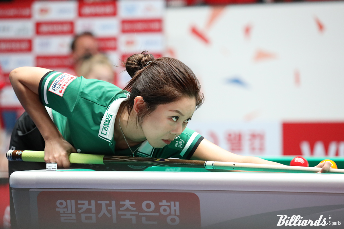 김가영(하나카드)이 23일 오후 3시 30분에 시작하는 프로당구 PBA 팀리그 1라운드 2일 차 경기 에스와이전에서 2세트와 6세트에 출전한다.  사진=고양/이용휘 기자