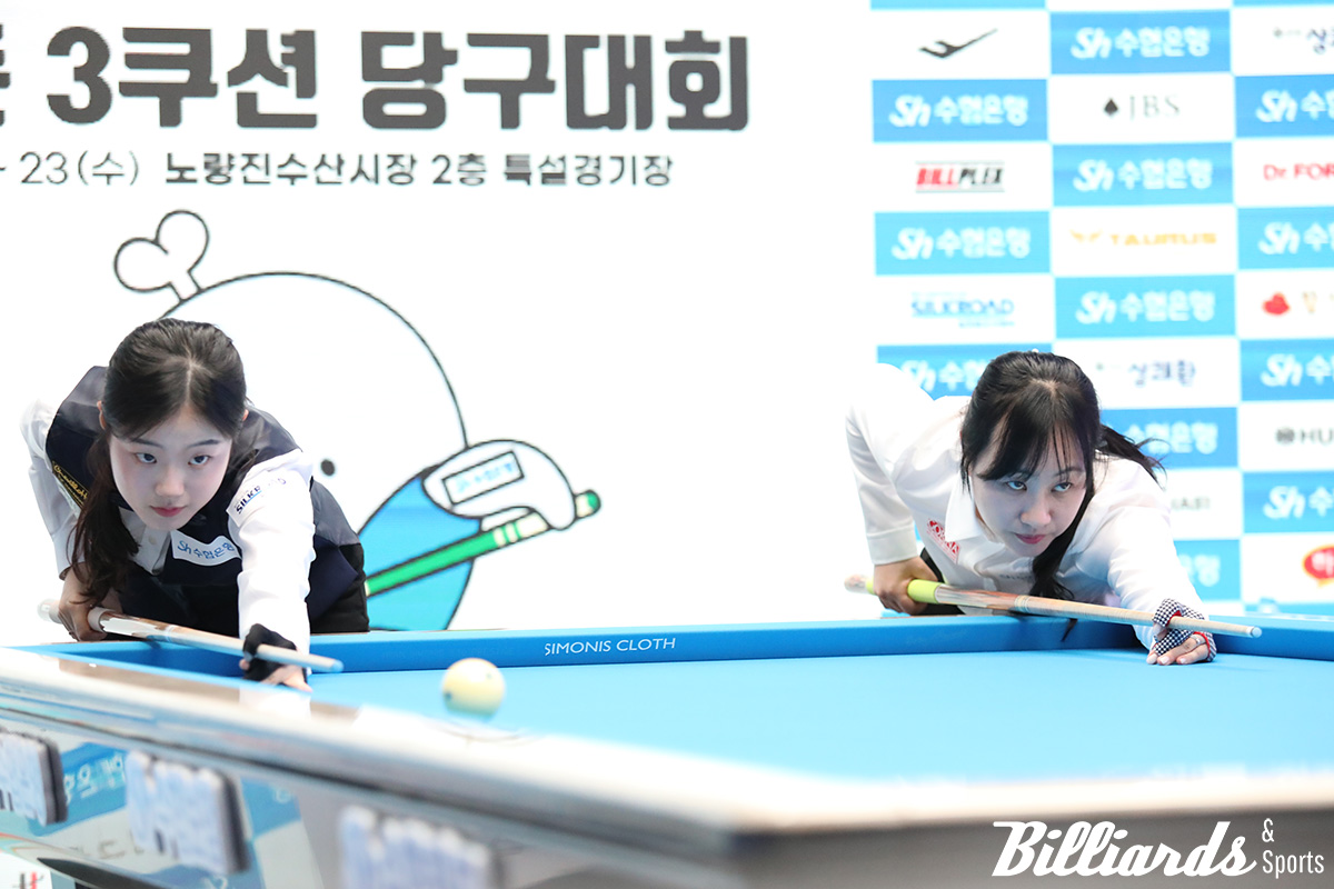 허채원(왼쪽)과 김지원(오른쪽)의 결승전 뱅킹.