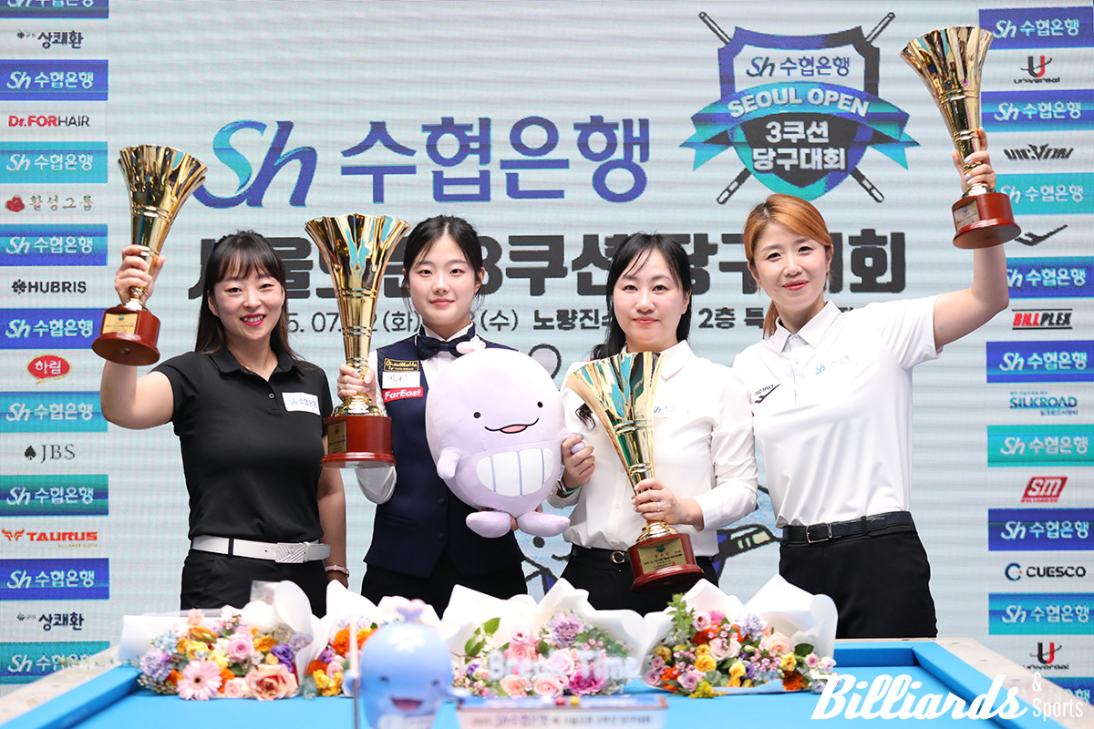 시상식에 선 입상자들. 왼쪽부터 공동3위 이희경, 우승 허채원, 준우승 김지원, 공동3위 강미경. 