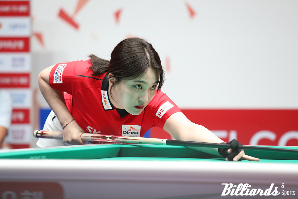 6세트 승리로 세트스코어 3-3을 만든 강지은(SK렌터카)