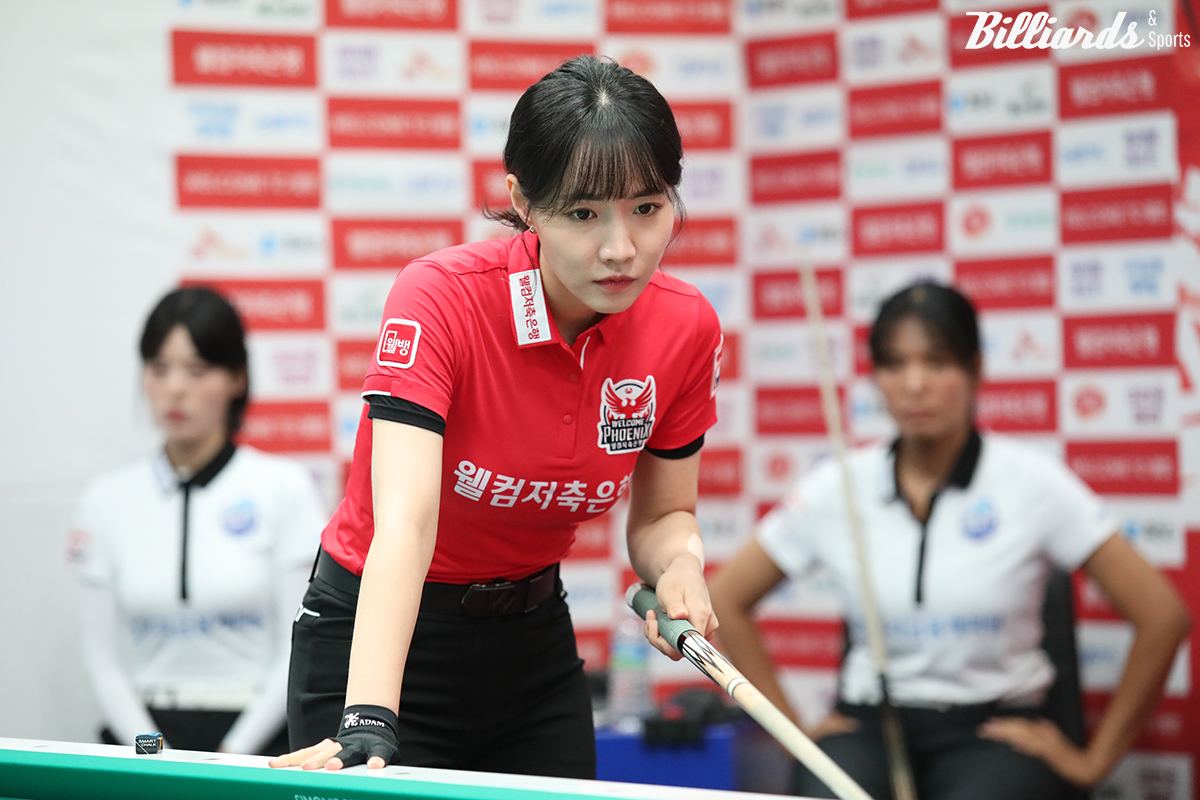 2세트에서 활약한 웰컴저축은행 최혜미.  사진=고양/이용휘 기자