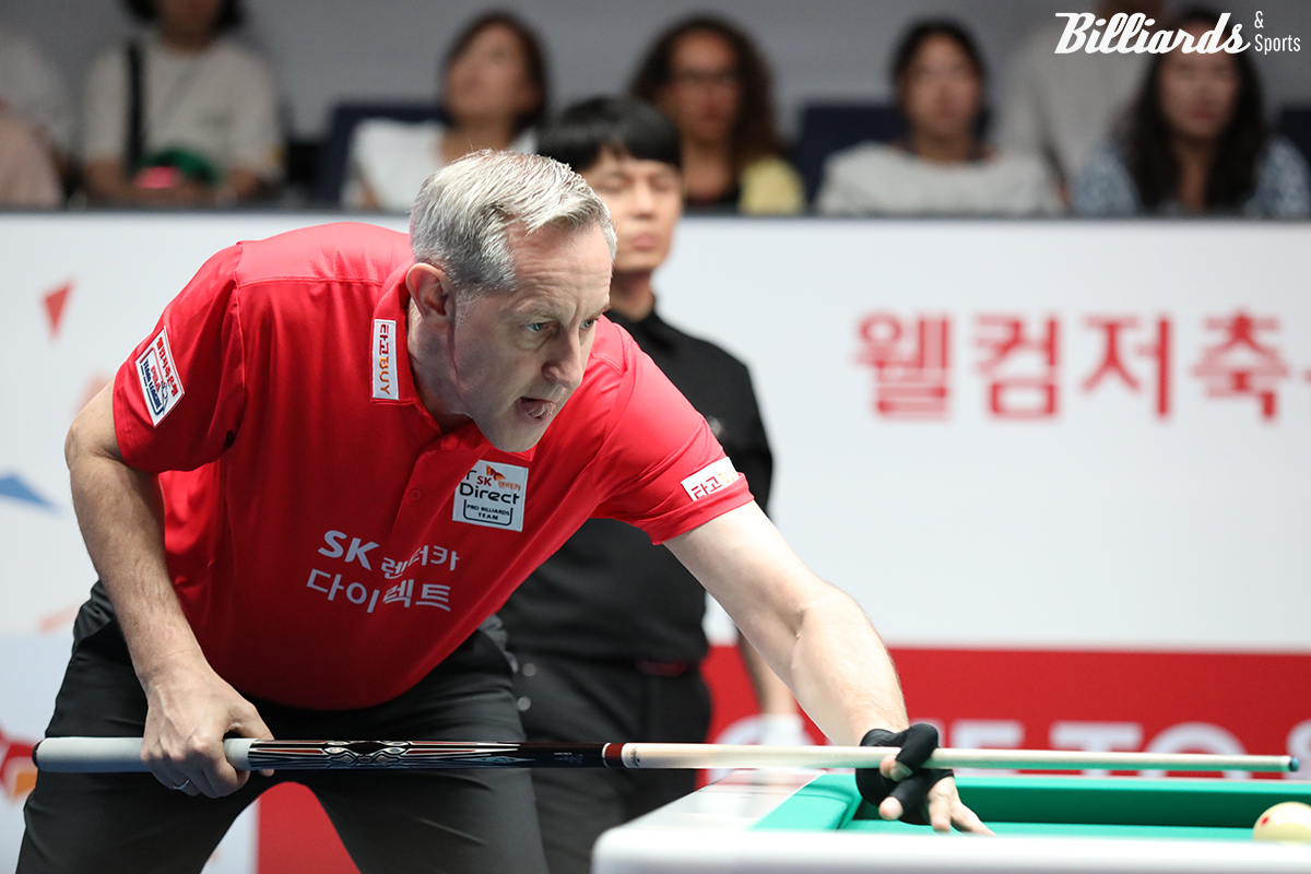 SK렌터카가 PBA 팀리그 6일 차 경기에서 웰컴저축은행을 세트스코어 4-0으로 꺾고 단독 선두를 질주했다. 사진=고양/이용휘 기자