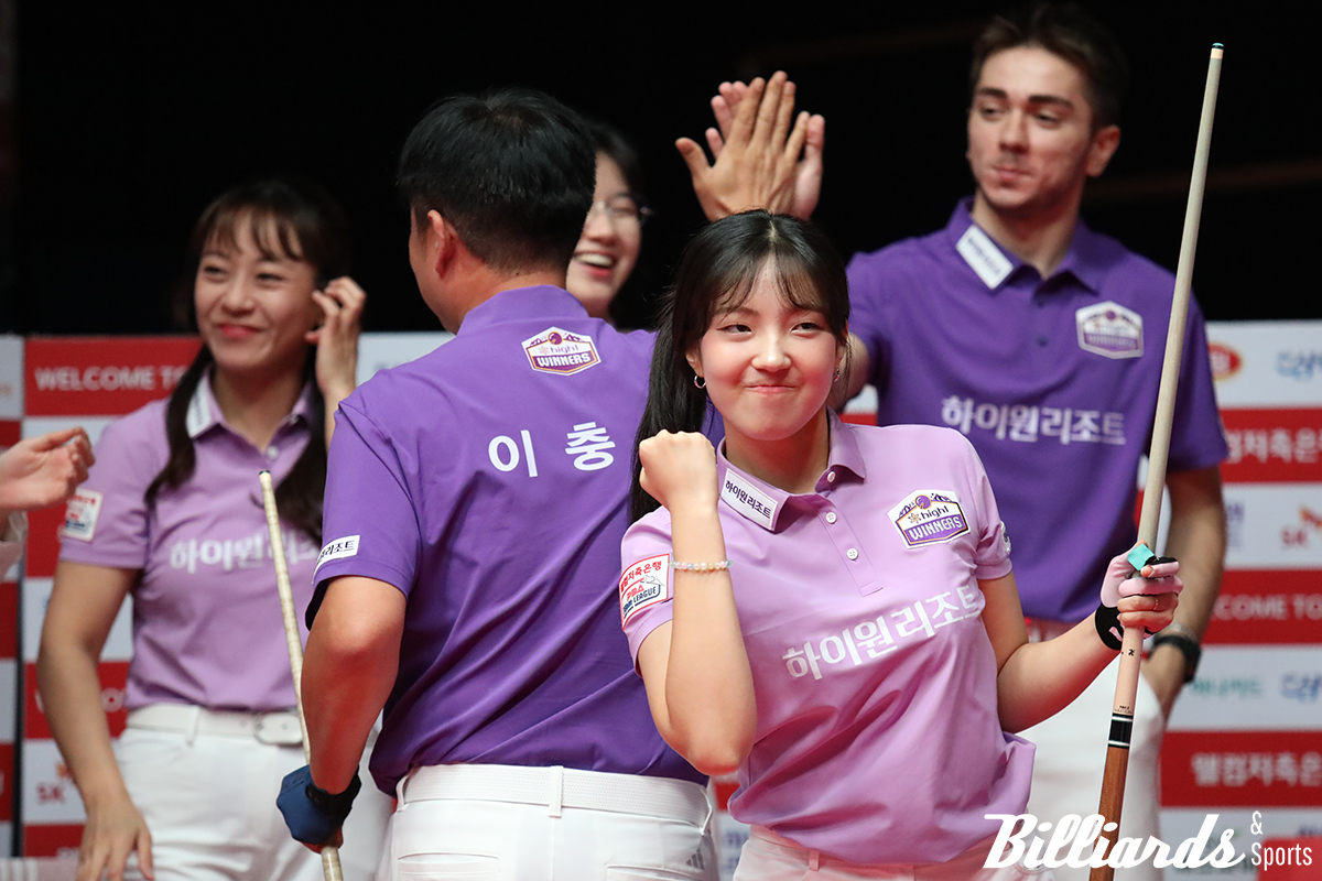 하이원리조트가 3연승을 거두고 5위에 올랐다. 전지우는 이번 1라운드 2일차부터 4세트 혼합복식에 출전해 전승을 거뒀다.  사진=고양/이용휘 기자