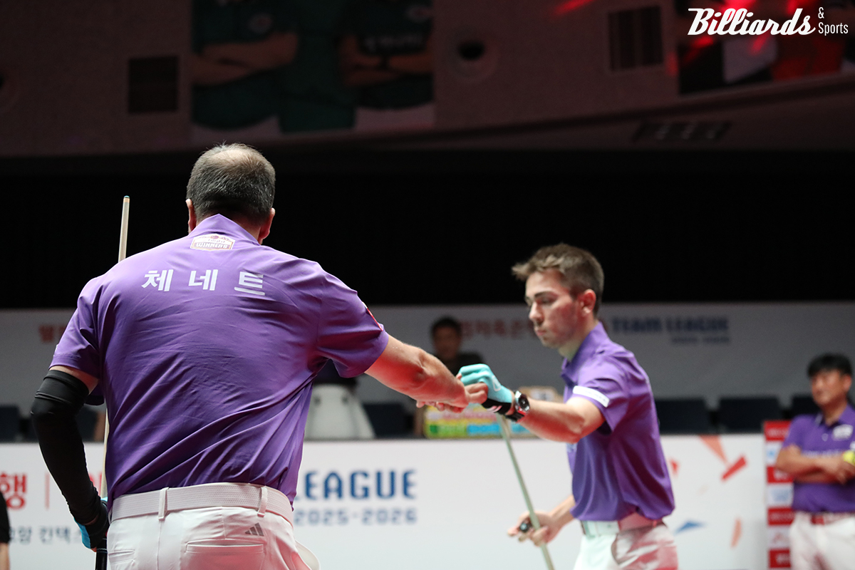 하이원리조트가 프로당구 PBA 팀리그 1라운드 마지막 날 첫 우승과 6연승, 천적 격파 등 세 마리 토끼를 잡을 수 있을까.  사진=고양/이용휘 기자