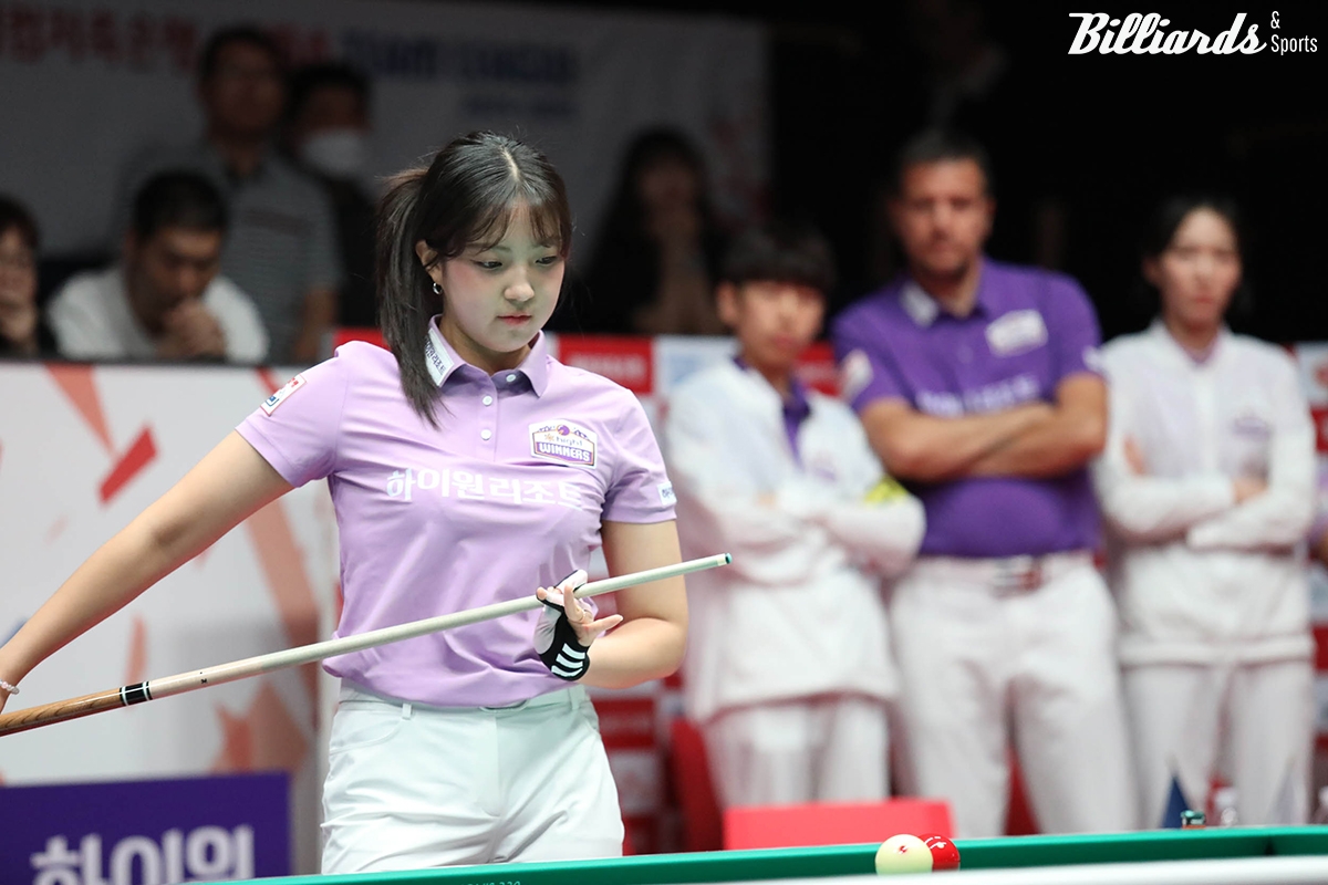 전지우는 하이원리조트의 4세트 혼합복식에서 활약을 보여주고 있다.