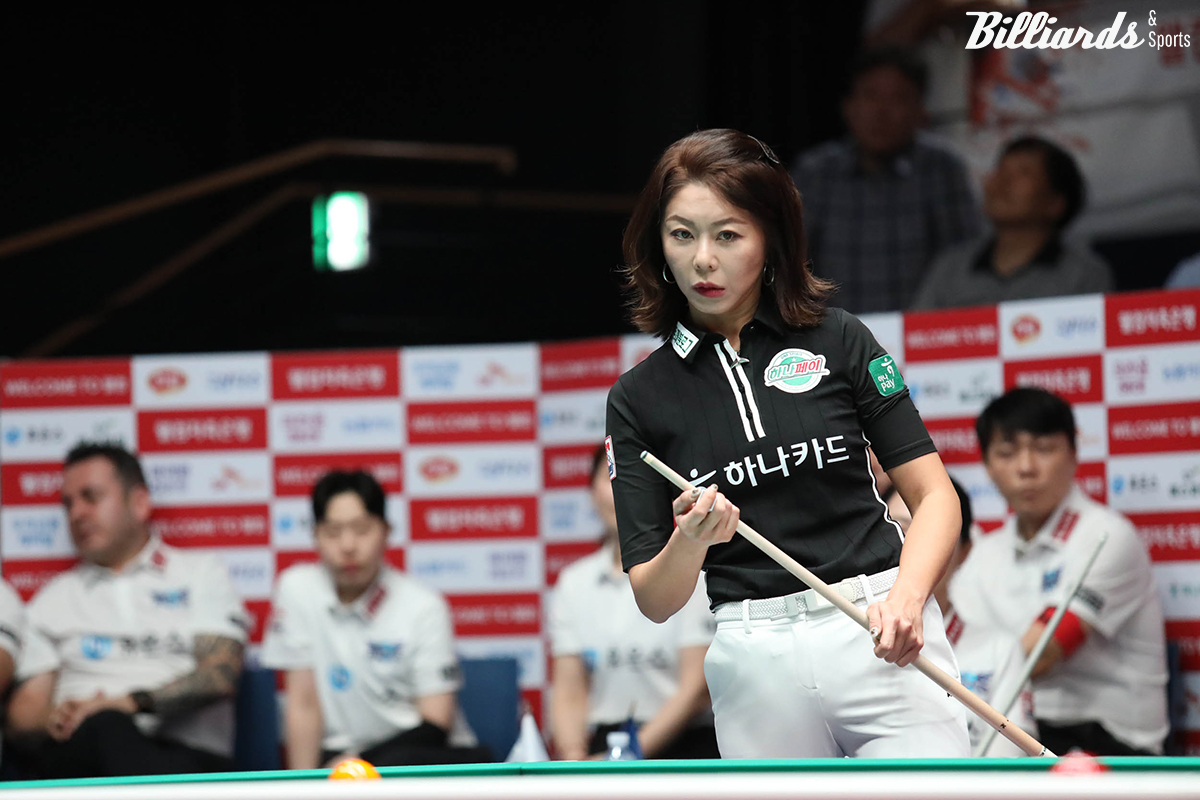 김가영은 2세트 여자복식에서 7승 1패, 혼복 1승 등 복식전 8승 1패와 6세트 여자단식에서 5승 1패 등 총 13승 2패를 기록했다. 