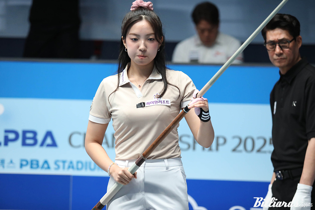 전지우(하이원리조트)가 4일 열린 LPBA 3차 투어 PQ에서 마지막 한고비를 넘기지 못하고 아쉽게 탈락했다.  사진=고양/이용휘 기자, 빌리어즈앤스포츠 DB