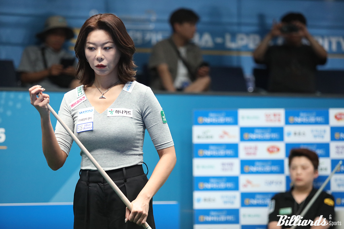 김가영(하나카드)이 4일 열린 3차 투어 64강전에서 애버리지 1.250으로 승리를 거두고 32강에 진출했다.  사진=고양/이용휘 기자