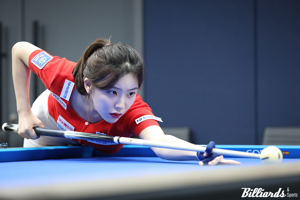 정수빈(NH농협카드)은 끝내기 뱅크 샷 두 방으로 용현지(웰컴저축은행)를 25:21로 제압했다. 