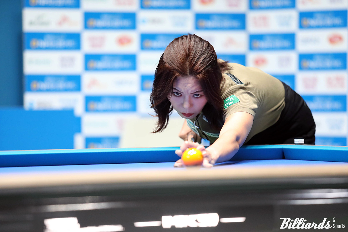 김가영(하나카드)이 3차 투어 NH농협카드 챔피언십 32강전에서 화끈한 역전승을 거두고 16강에 진출했다.  사진=고양/이용휘 기자