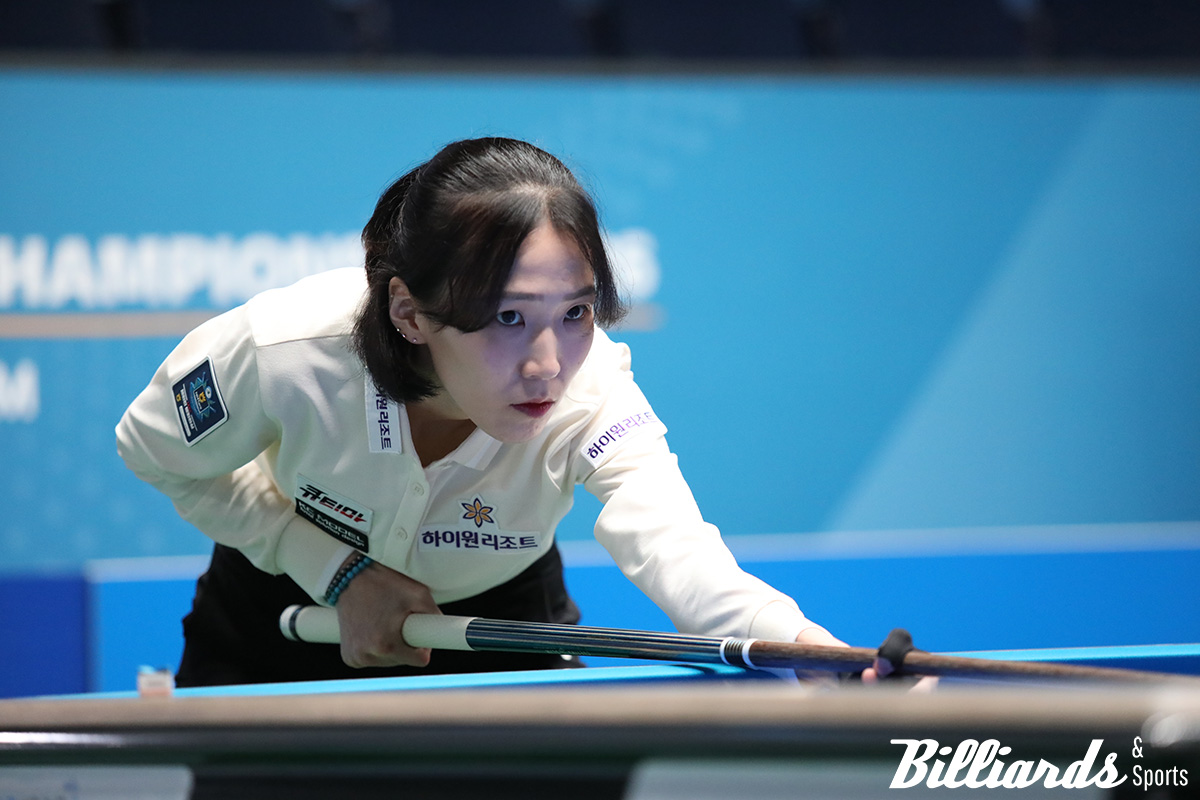 PBA 팀리그 1라운드에서 6세트 단식 전승을 거둔 김다희가 개인 투어에서 서한솔을 꺾고 시즌 첫 16강 진출에 성공했다. 사진=고양/이용휘 기자