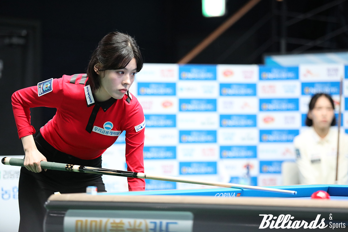 신중하게 샷을 고민하고 있는 서한솔