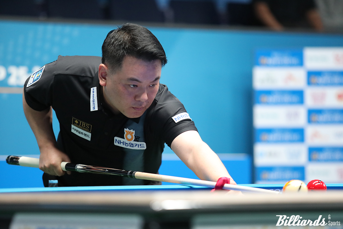 128강에서 강동궁(SK렌터카)이 복병에게 덜미를 잡힌 데 이어 64강에서는 조재호(NH농협카드)가 김홍민에게 패해 탈락하는 이변이 연출됐다.  사진=고양/이용휘 기자