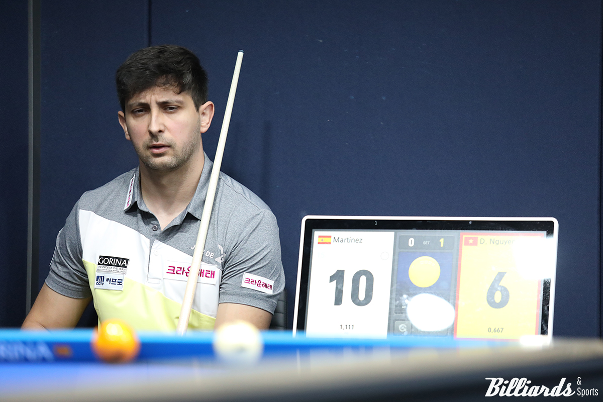 응우옌득아인찌엔(베트남)에게 승부치기에서 패해 64강 탈락한 2차 투어 우승자 다비드 마르티네스(크라운해태).
