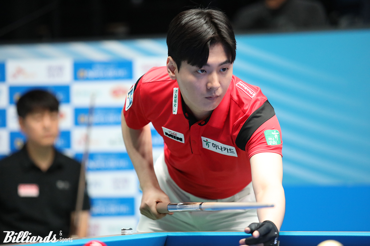 신정주(하나카드)가 3차 투어 16강전에서 강상구를 세트스코어 3-0으로 꺾고 8강에 진출했다.  사진=고양/이용휘 기자