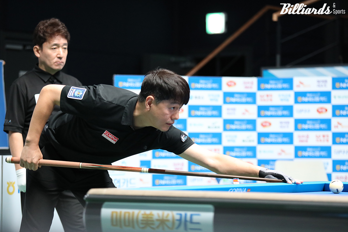 프로당구 데뷔 이래 처음으로 1부 투어 16강에 올라온 '당구 해설자 출신' 강상구.