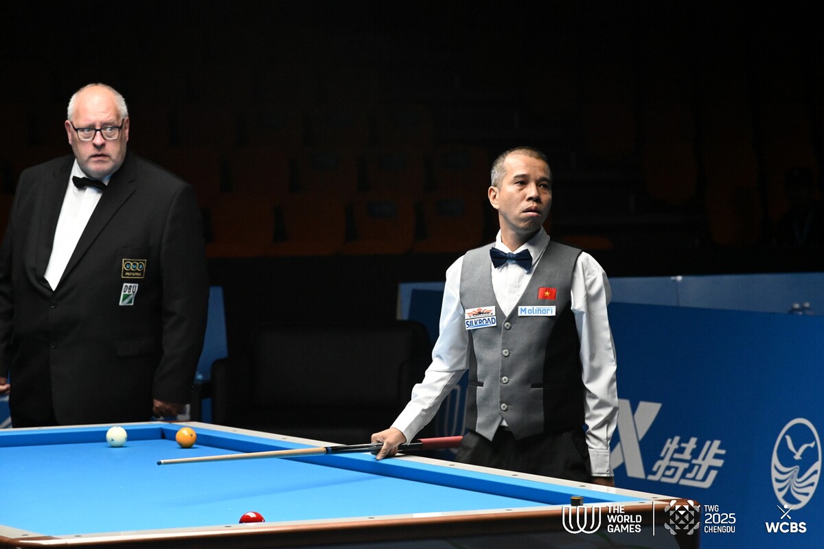 베트남의 쩐뀌엣찌엔이 3·4위 동메달결정전에서 마틴 호른(독일)에게 26이닝 만에 34:40으로 패해 아쉽게 메달 획득에 실패했다.  사진=WCBS 제공