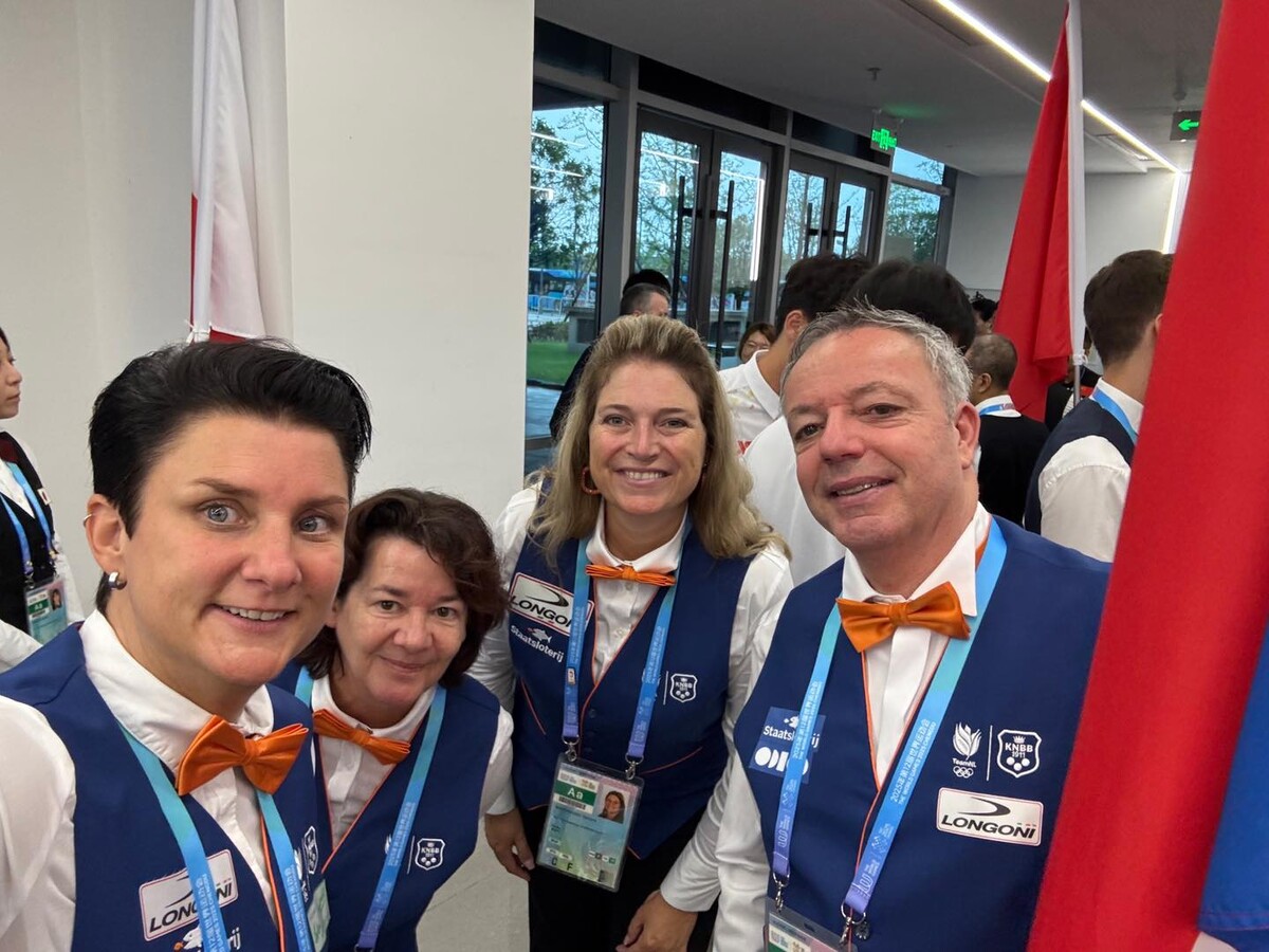 이번 월드게임에 출전한 네덜란드 선수단. 왼쪽부터 클롬펜하우어, 예텐(이상 여자 3쿠션), 라데마커스(헤이볼), 야스퍼스(남자 3쿠션).  사진=클롬펜하우어 SNS