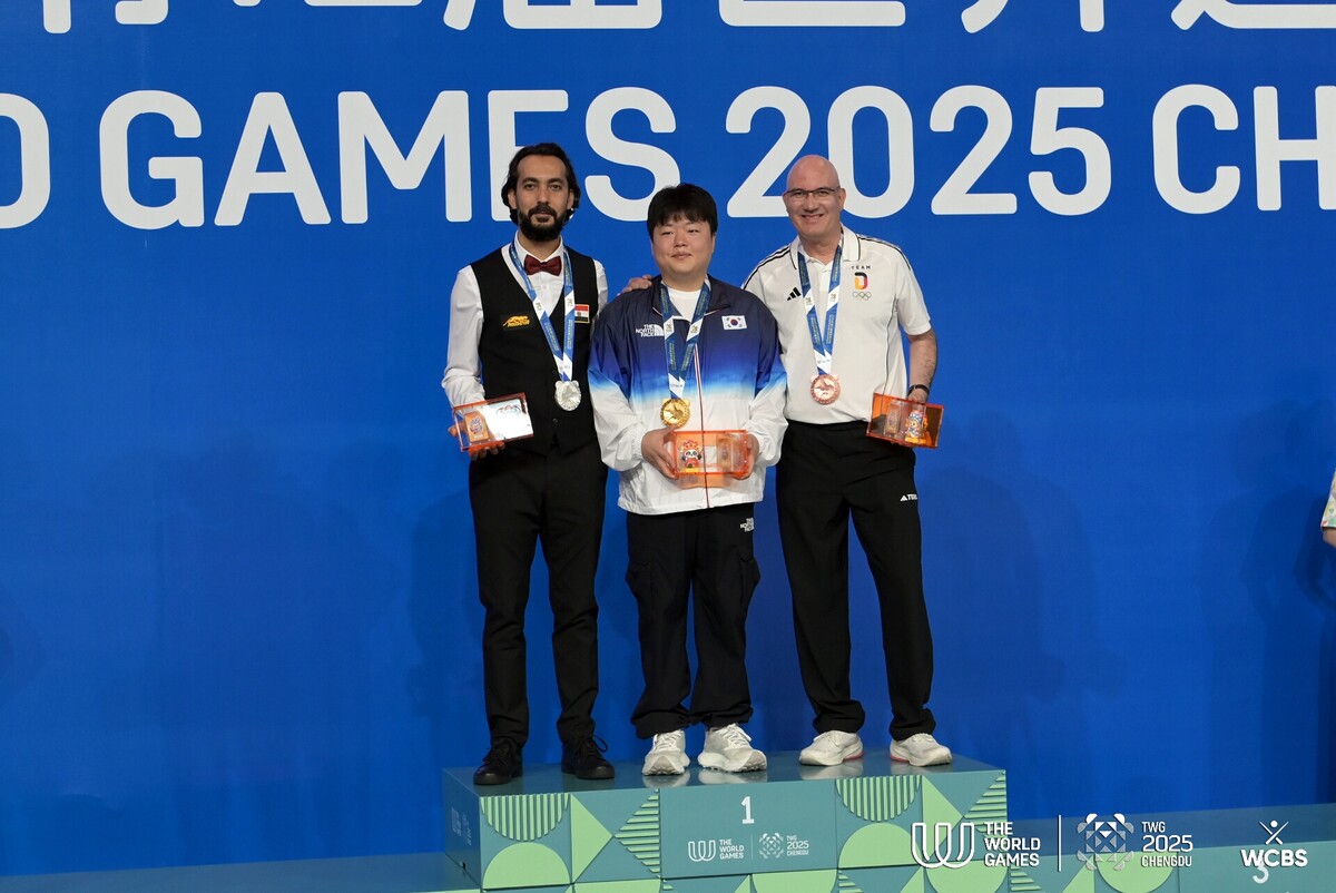 조명우는 이번 청두 월드게임에서 금메달을 획득하며 그랜드슬램을 달성했다.  사진=WCBS 제공