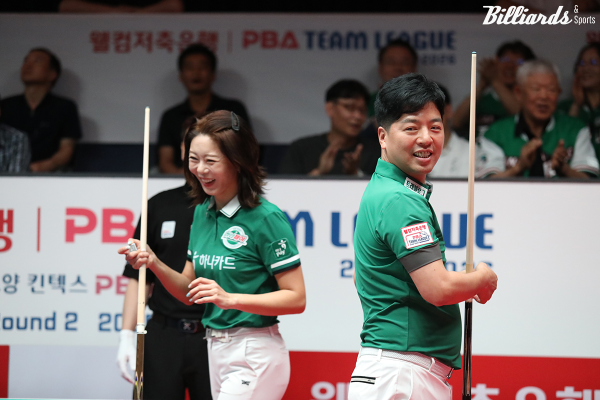 4세트 혼합복식에서 하나카드 선수로 처음 출전한 황형범.