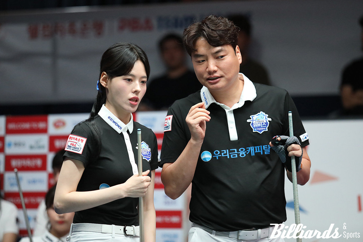 4세트 혼합복식에서 호흡을 맞춘 서한솔과 강민구. 강민구는 이후 5세트에서도 승리하며 이날 승부를 마무리했다.