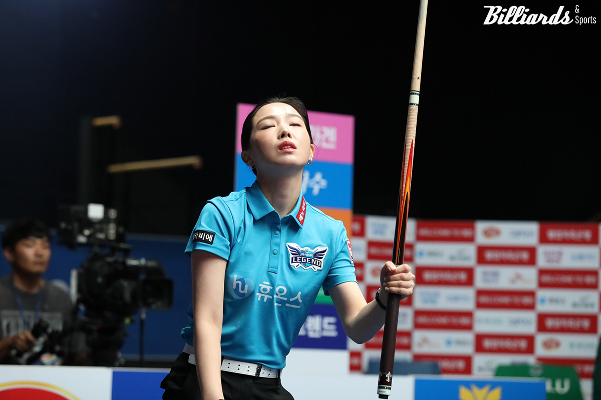 전날 열린 하나카드전 6세트에서 차유람이 사카이 아야코에게 9:7로 승리하는 순간.