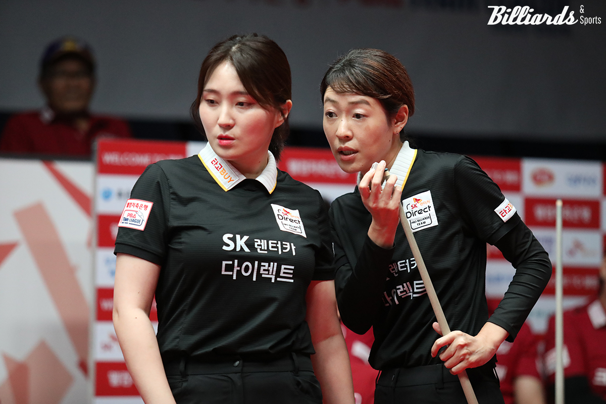 SK렌터카의 2세트 여자복식 강지은-히다 오리에(일본).