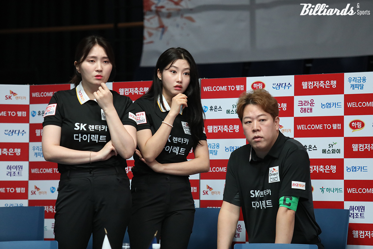 SK렌터카 강지은 ,조예은, 리더 강동궁(왼쪽부터).