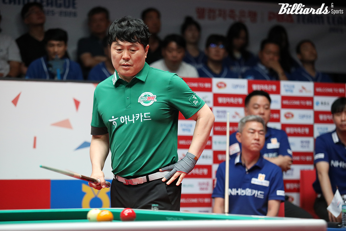 하나카드 리더 김병호는 끝내기 하이런 11점타로 3세트를 따냈다.