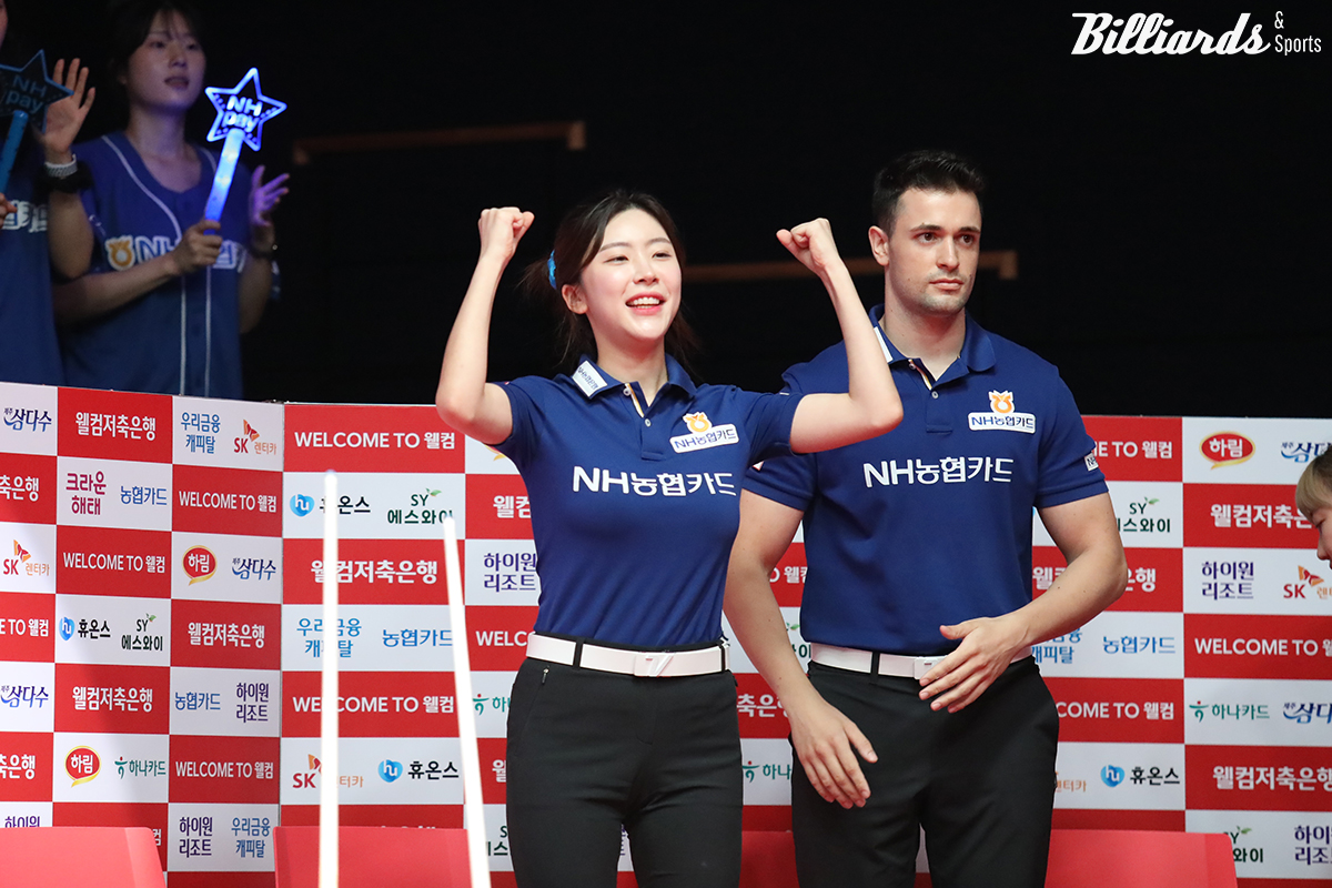 6세트에서 김가영(하나카드)을 꺾은 NH농협카드 정수빈. 사진=고양/이용휘 기자