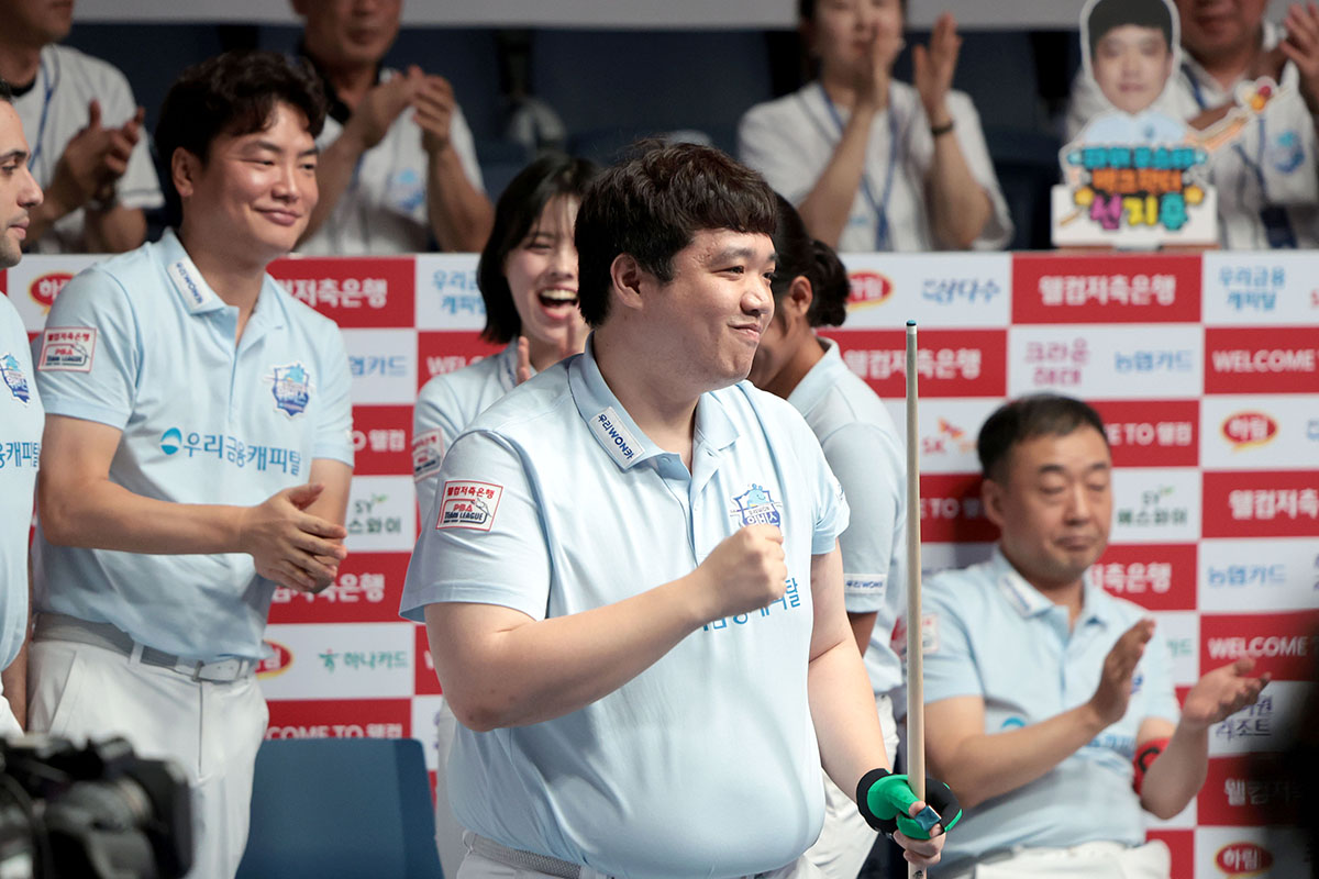 5세트에서 다니엘 산체스를 꺾은 선지훈.