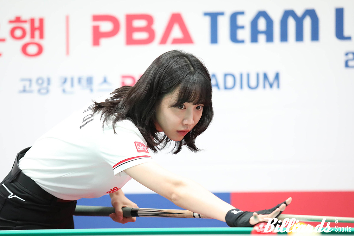 PBA 팀리그 2라운드에 출전하고 있는 최혜미. 최혜미는 현재까지 2라운드 대결에서 4승1패를 기록하고 있으며, 4세트 혼합복식에 다니엘 산체스와 호흡을 맞춰 3전 전승을 기록하고 있다.
