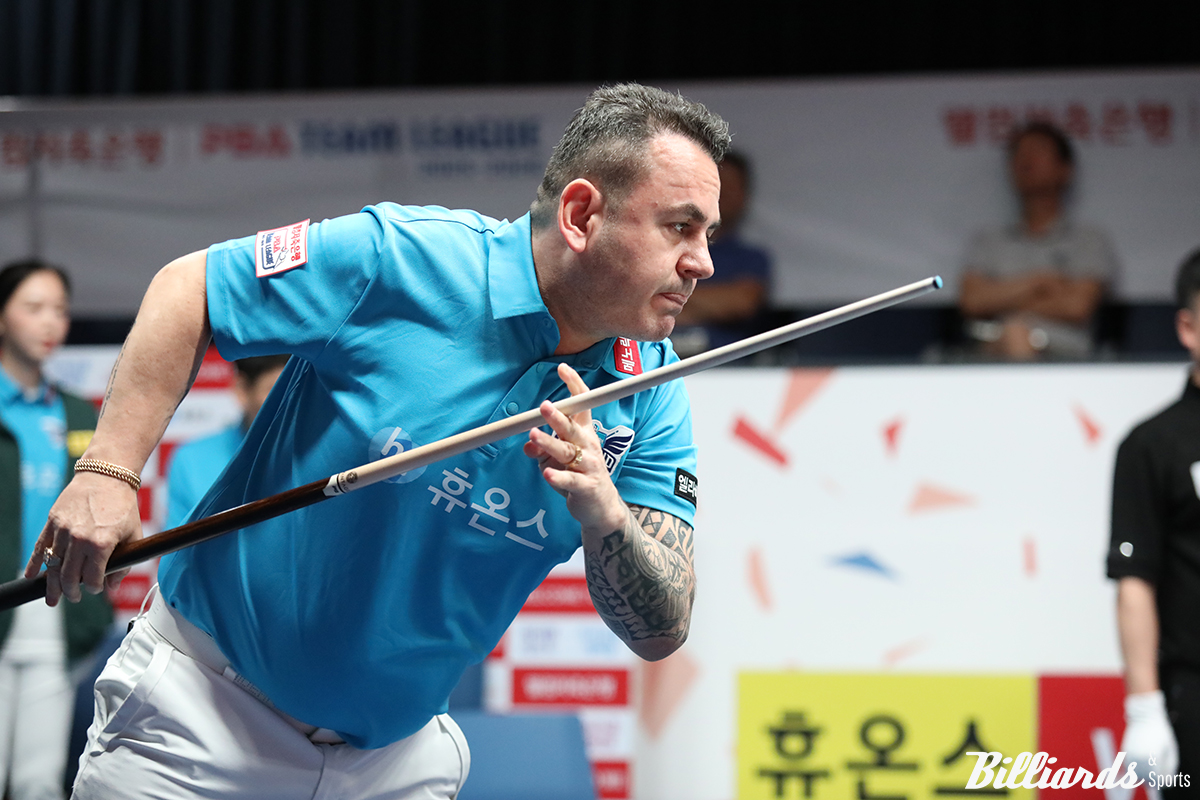 7세트에 끝내기 하이런 10점타로 마무리에 성공한 로빈슨 모랄레스(휴온스).