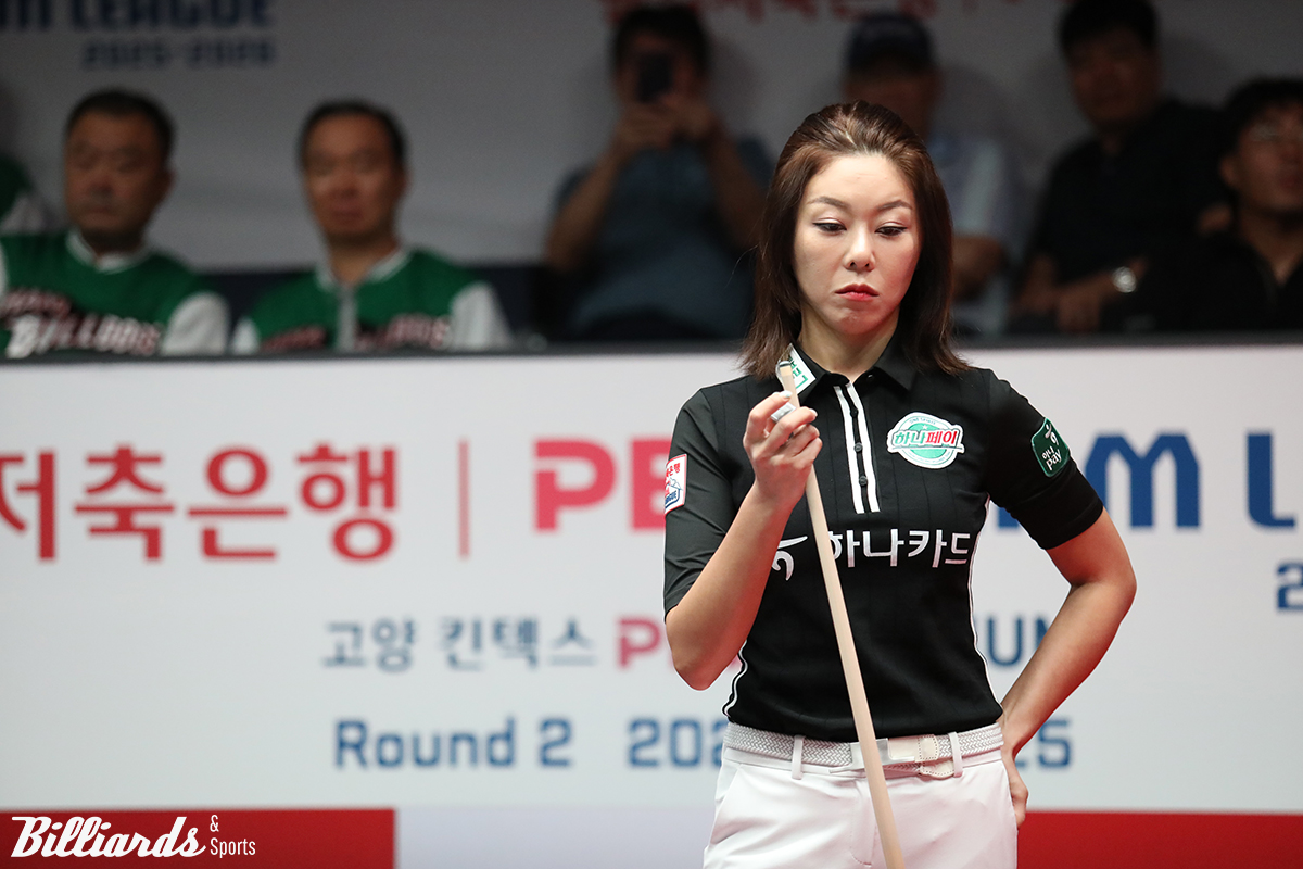 김가영(하나카드)은 2세트와 6세트에서 맹활약을 펼치며 이날 승리의 주역이 됐다.  사진=고양/이용휘 기자