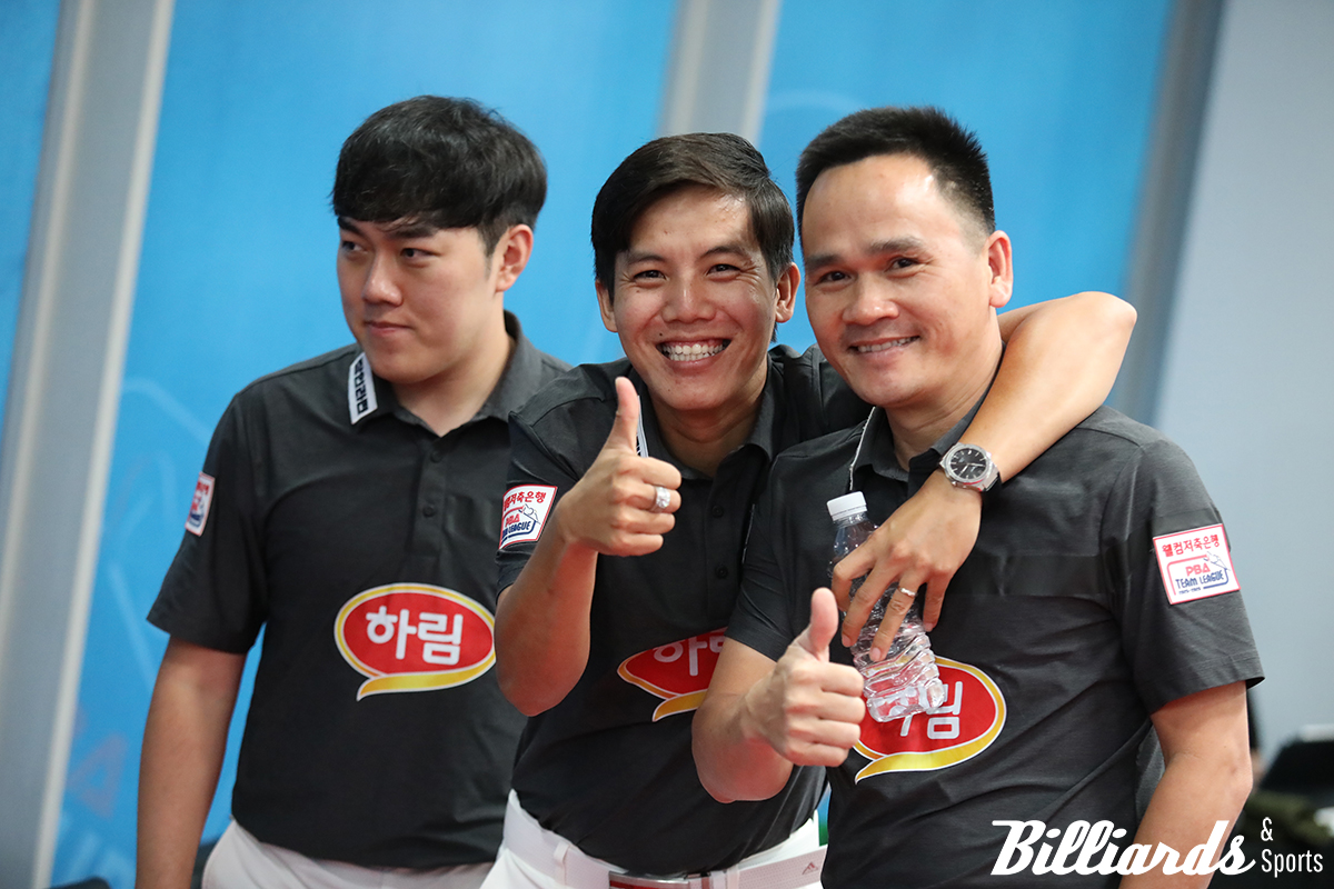 PBA 팀리그 2라운드 최종일에 6연승을 거둔 하림의 '베트남 듀오' 응우예프엉린과 쩐득민. 사진=고양/이용휘 기자