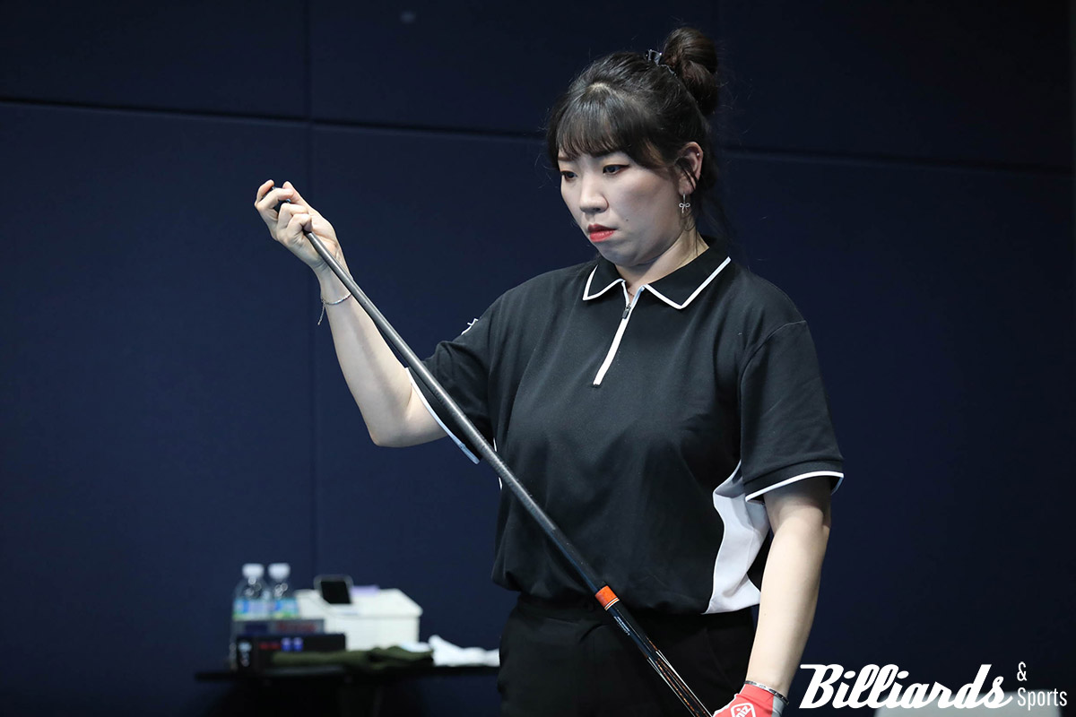 16이닝 만에 25점을 모두 친 이윤애는 애버리지 1.563을 기록하며 전체 순위 1위로 64강에 올랐다. 사진=빌리어즈 DB