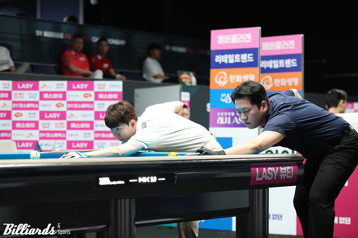 모리 vs 방민서의 128강전 뱅킹 장면.