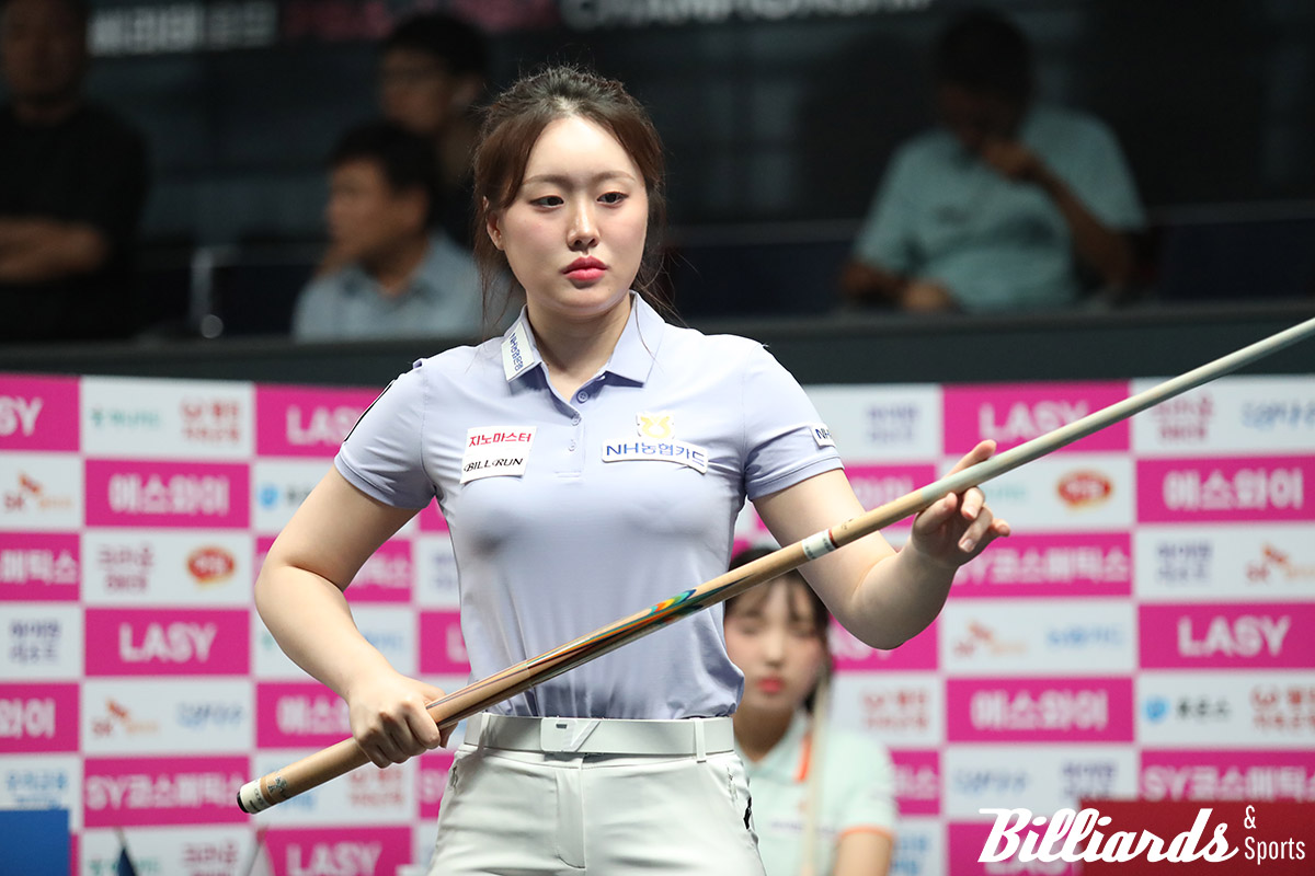 김보미는 전지우를 상대로 애버리지 1.5000을 기록하며 16강에 진출했다.