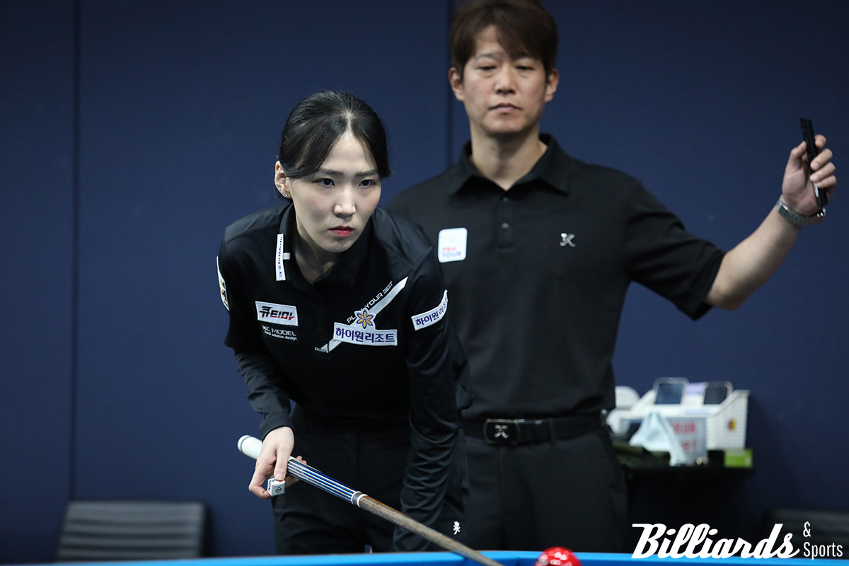 황민지를 꺾고 16강에 오른 김다희.