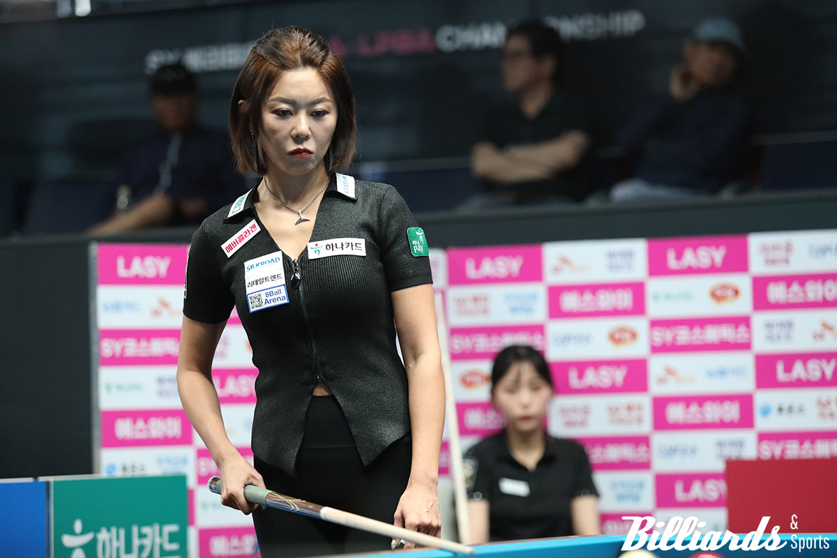 앞서 PBA 팀리그 1라운드 때보다 한층 짧은 단발머리로 4차 투어에 출전한 김가영.