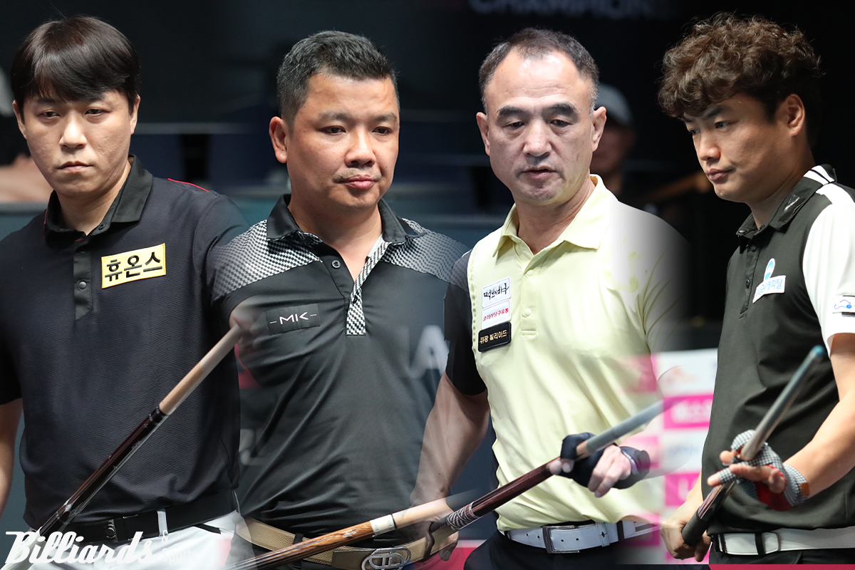 4차 투어 4강에 진출한 최성원(휴온스), 응우옌득아인찌엔(베트남), 이승진, 강민구(우리금융캐피탈). 왼쪽부터.  사진=고양/이용휘 기자